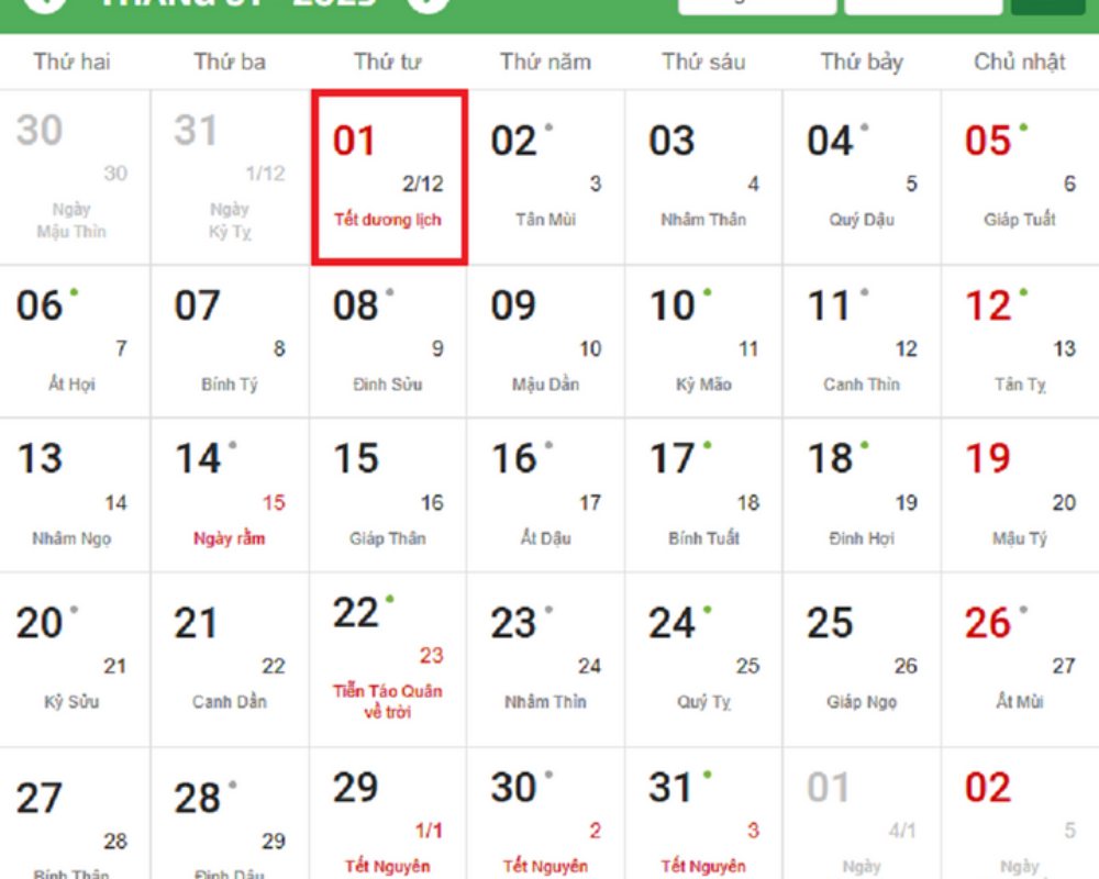 Tết Dương lịch 2025 được nghỉ mấy ngày?
