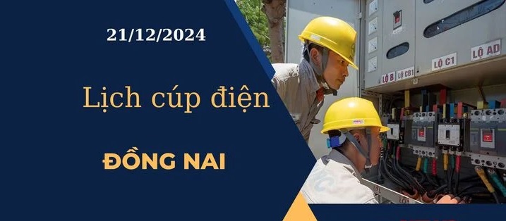 Lịch cúp điện hôm nay ngày 21/12/2024 tại Đồng Nai