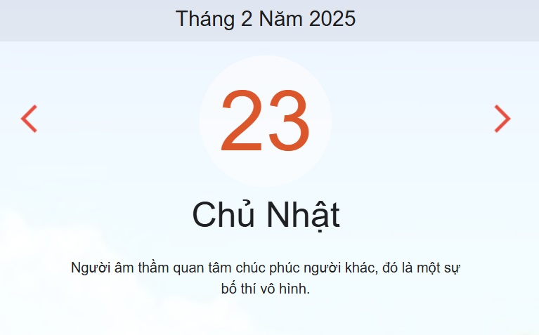 Lịch âm 23/2 chính xác nhất, lịch vạn niên ngày 23/2/2025