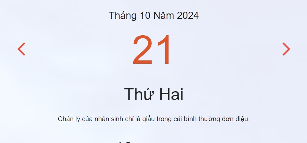 Lịch âm 21/10 - Âm lịch hôm nay 21/10 - lịch vạn niên ngày 21/10/2024