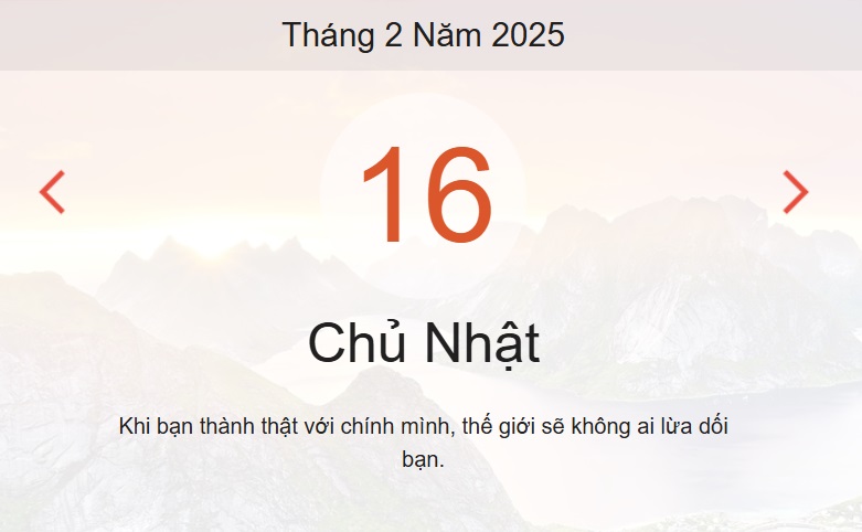 Lịch âm 16/2 chính xác nhất, lịch vạn niên ngày 16/2/2025